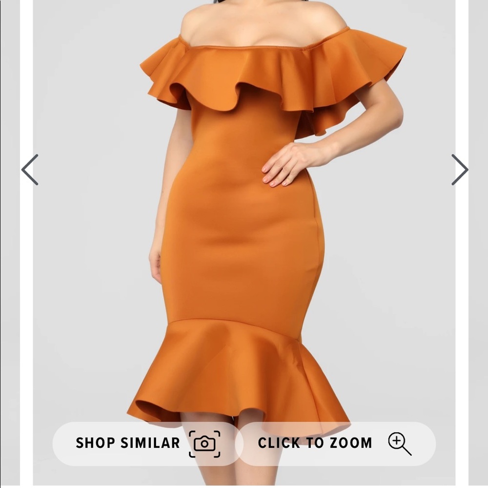 Fashion Nova Cognac Dinner Date Dress
